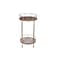 Homeroots 18" Brown Iron Distressed Round Rolling Bar Cart 571192 - alternate 6