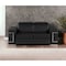 Homeroots 71" Black And Silver Genuine Leather Loveseat 546440 - alternate 9