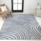 Jonathan Y Maribo High-Low Abstract Groovy Striped Dark Blue/Cream 5 ft. x 8 ft. Indoor/Outdoor Area Rug SCN103E-5 - alternate 8