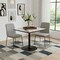 Homeroots 36" Gray Glass and Steel Pedestal Base Square Dining Table 720927 - alternate 6