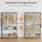Simple Deluxe Rolling Clothes Rack, Heavy Duty Clothing Rack, 3-Shelf Portable Garment Rack with Wheels, Double A 3A88HKRACKCLOTH431780B - alternate 8
