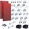 Triton Products 30 pc LocHook Assortment & Hanging Bin System W/ (2) 18" W x 36" H Red Steel Square Hole Pegboards LB18-RKit - alternate 1