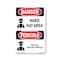 Signmission OSHA Danger Sign, Hard Hat Area Bilingual, 5in X 3.5in Decal, OS-DS-D-35-VI-1292 OS-DS-D-35-VI-1292 - alternate 1