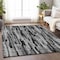 Homeroots 9' X 12' Gray And Black Striped Washable Indoor Outdoor Area Rug 603225 - alternate 8