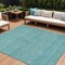 Homeroots 9' X 12' Aqua And Teal Blue Striped Washable Indoor Outdoor Area Rug 615648 - alternate 1