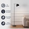 Jonathan Y Eva 58.5" Modern Contemporary LED Floor Lamp with Metal Globe Shade, Black JYL3088B - alternate 10