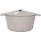 Martha Stewart Eastholm Enameled Cast Iron 5 Quart  Embossed Stripe Dutch Oven with Lid in Warm Grey 129054.02 - alternate 1