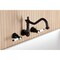 Kingston Brass Two-Handle Wall Mount Tub Faucet, Matte Black KS1020BPL - alternate 6