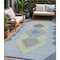 Homeroots 5' X 8' Denim Blue Gray And Brown Geometric Washable Indoor Outdoor Area Rug 631904 - alternate 1