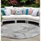 Homeroots 8' Round Gray Round Abstract Washable Non Skid Indoor Outdoor Area Rug 559501 - alternate 1