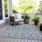 Homeroots 5' X 8' Navy Blue And Ivory Damask Washable Indoor Outdoor Area Rug 595170 - alternate 9
