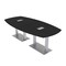 Skutchi Designs Arc Boat Conference Table, 45 in W, 96 in L, Black HAR-ABOT-48x96-DOU-U999T19-ESIL - alternate 1