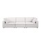 Homeroots 122" Pearl Fabric Reclining Sofa 720408 - alternate 1