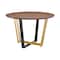 Homeroots 48" Brown And Gold Iron Sled Base Round Top Dining Table 569435 - alternate 17