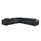 Homeroots Black Italian Leather Power Reclining U Shaped Seven Piece Corner Sectional With Console 476594 - alternate 1