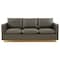 Leisuremod Nervo Upholstered Leather Sofa with Gold Frame, Grey NS83GR-L - alternate 7