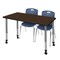 Regency Kee Mobile Adjustable Classroom Table W/ 2 Andy Mobile Chairs, 60 in W, 24 in L, Neo Walnut MT6024NWAPCGY40NV - alternate 1