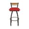 Holland Bar Stool Co Revelle 30in Swivel Bar Stool with Bronze Finish, Medium Back and Canter Red Seat 881 - alternate 11
