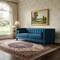 Homeroots 83" Navy Blue Velvet Wood Sofa With Toss Pillows 543953 - alternate 9