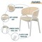 Leisuremod Ervilla Dining Arm Chair with Leather Seat and White Steel Base in Taupe, 4PK ECW-20TP-L4 - alternate 10