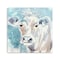 Homeroots 40" x 40" Blue Pastel Watercolor Cow Unframed Canvas Wall Art 398925 - alternate 1