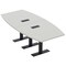 Skutchi Designs 8ft Conference Table With Power Unit | 8 Person Modular Boat Meeting Table | Harmony Series HAR-BOT-48X96-T.BK-U779-EBLK - alternate 1