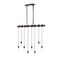 Jonathan Y Rhys 40" 8-Light Vintage Industrial Driftwood Iron LED Linear Chandelier w/Height Adjustable Bulbs, B JYL1330A - alternate 1