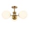 Jonathan Y Olivier 23.5" 3-Light Bohemian Farmhouse Iron/Frosted Glass LED Semi Flush Mount, Brass Gold JYL7600A - alternate 1