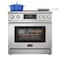 Koolmore 36in Professional Induction Oven Range With 11 Kw Polished Glass Ceramic Cooktop, 6 Cu. Ft. Capacity KM-IPR-36TP-SS - alternate 1