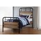 Homeroots Black And Oak Shiplap Texture Wood and Metal Twin Bed Frame 285582 - alternate 6