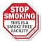 Signmission Stop Smoking This Is a Smoke Free F, 6 inch X 6 inch, Plastic Sign, 2PK OC-P-2PACK-6-88 - alternate 1