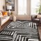 World Rug Gallery Contemporary Stripe Design Area Rug 5 ft x 7 ft Black 3018BLACK5X7 - alternate 1