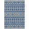 Homeroots 9' X 12' Navy Blue Ivory And Peach Geometric Washable Indoor Outdoor Area Rug 612206 - alternate 9