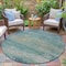 Homeroots 8' Aqua And Beige Round Abstract Washable Indoor Outdoor Area Rug 630821 - alternate 4