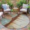 Homeroots 8' Rust And Beige Round Abstract Washable Indoor Outdoor Area Rug 630479 - alternate 8