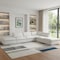 Homeroots 160" White Linen Blend Modular Sofa With Ottoman And Storage 714553 - alternate 6