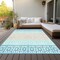 Homeroots 5' X 8' Teal Blue Aqua And Ivory Geometric Washable Indoor Outdoor Area Rug 613874 - alternate 8