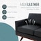 Leisuremod Chester Modern Leather Loveseat with Birch Wood Base, Black CS58BL-L - alternate 10
