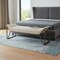 Homeroots 63in Cream and Gray Quilted Faux Leather and Steel Upholstered Bench 714183 - alternate 6