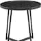 Homeroots 21.66" X 21.66" X 22.05" Round Side Table In Black Ash Wood And Black 370461 - alternate 7