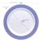 Smarty Had A Party 7.5" White with Gold Spiral on Blue Rim Plastic Appetizer/Salad Plates (120 plates), 120PK 677BG-CASE - alternate 10