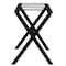 Homeroots Hotel Black Finish Wood Folding Luggage Rack With Black Straps 383079 - alternate 7