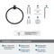 Amerock Monument Matte Black Contemporary 6-1/2 in 165 mm Length Towel Ring BH36082MB - alternate 5