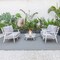 Leisuremod Walbrooke Modern White Patio Conversation With Round Fire Pit & Tank Holder, Light Grey WW-29-24-57-31-LGR - alternate 10