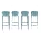 Homeroots Set of Four 26" Green Heavy Duty Plastic Low Back Counter Height Bar Chairs, 4PK 555087 - alternate 1