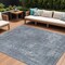 Homeroots 9' X 12' Blue And Gray Abstract Washable Indoor Outdoor Area Rug 615504 - alternate 1