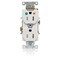 Leviton IG Dup Rec 15A 125V TR/HG Wht T8200-IGW - alternate 1