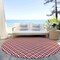 Homeroots 8' Red And Ivory Round Geometric Washable Indoor Outdoor Area Rug 614775 - alternate 8