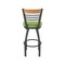 Holland Bar Stool Co Eleanor 30in Swivel Bar Stool with Pewter Finish, Medium Back and Canter Kiwi Green Seat 880 - alternate 7