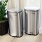 Elama 2 pc 8Gal 30L Rectangular Stainless Steel Twin Step Trash Bins with Slow Close in Matte Silver EL-H8-30-30L - alternate 8